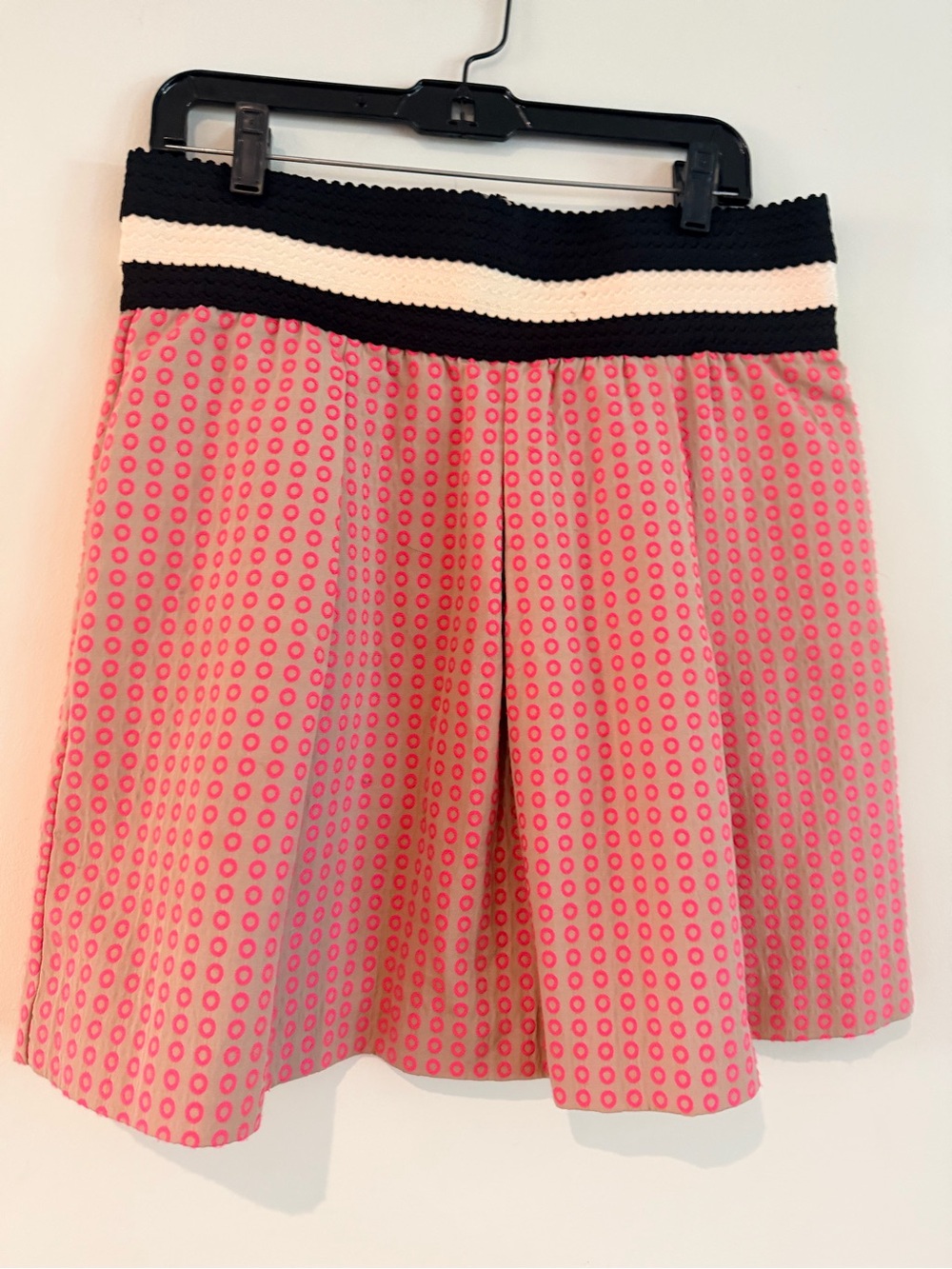Maeve by Anthropologie Women’s Pink Patterned Skirt with Contrast Waistband